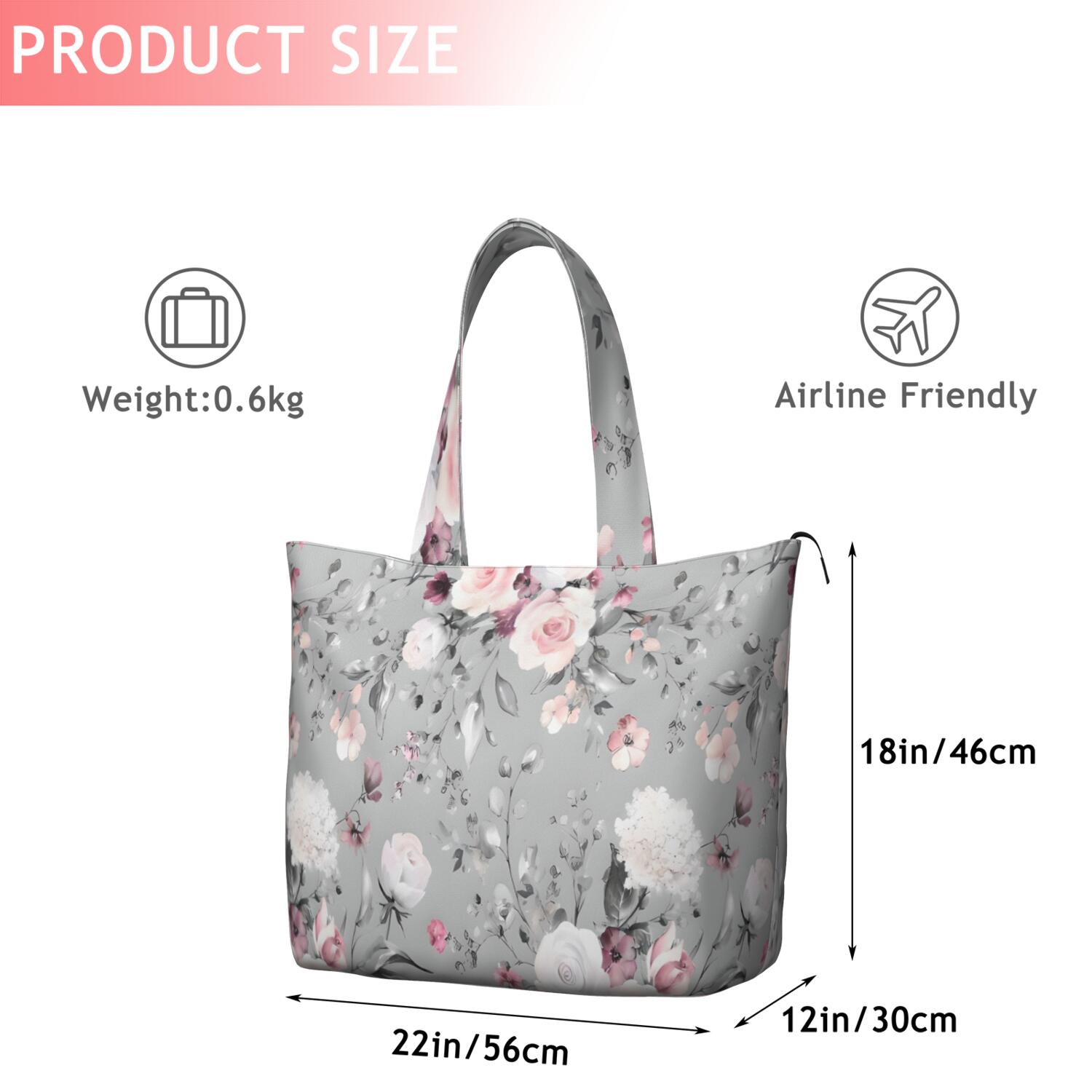 Pioneer Flower Floral Print Pattern Travel Tote Bags for Women Carry On,Large Weekender Bags for Women Travel,Multi Functional Duffle Bag for Work,Shopping,Sports