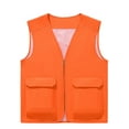 thumbnail image 3 of UVEASISHA Mens Lightweight Work Vest with Pockets Mesh Quick Dry Cargo Vests Zip up V Neck Sleeveless Hiking Jackets Outdoor Sports Travel Waistcoat Orange XXL, 3 of 5