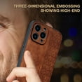 thumbnail image 5 of for iPhone 16 Plus Case, PU Lether Anti-Slip Shockproof Silicone TPU Bumper Slim All-inclusive Business Drop Protective Phone Case Cover for iPhone 16 Plus, Brown, 5 of 10