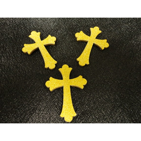 Charmed Gold Wooden Cross Ornaments for holy communion/baptism; 20 Pieces