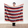 thumbnail image 4 of CARSTENS, INC. Ultra Premium Super Soft Plush Sherpa Fleece Oversized Throw Blanket 54" x 68", Americana, 4 of 7