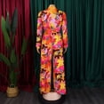 thumbnail image 5 of AURA Womens Two Piece Outfit Tie Front Lapel Long Sleeve Shirt Wide Leg Pants Set, 5 of 10