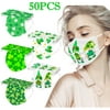 Cotonie Adult Disposable Face Masks Adult St. Patrick's Day Disposable Mask 3Ply Ear Loop 50PCS Mask