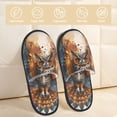 thumbnail image 2 of Fotbe Colorful Owl Tattoo Art Pantuflas Peludas para Mujer con Estampado, Zapatillas de Peluche, Zapatos de Invierno para Casa, Uso Interior y Exterior-Medium, 2 of 8