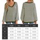 thumbnail image 2 of Suéter Suéter clásico a rayas Estilo casual Mujer Traje de vacaciones simple (Verde M) Ygjytge Verde T M para Mujer, 2 of 7