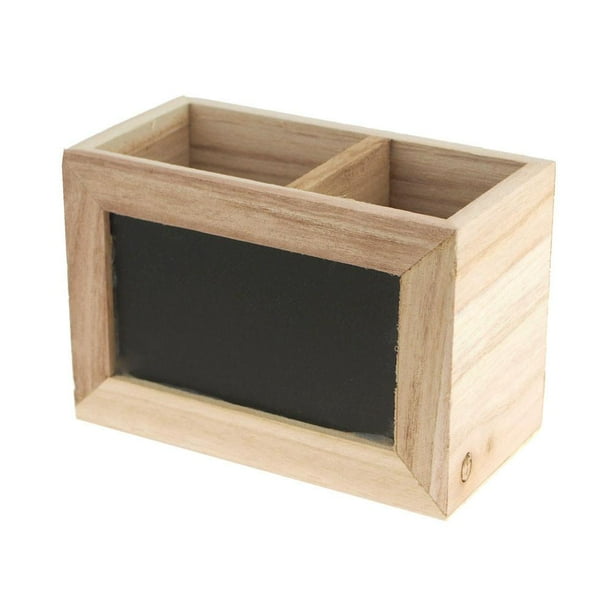 Chalkboard Wooden Box, Natural/Black, 4Inch