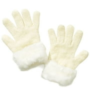 Chenille Gloves With Faux-Fur Trim
