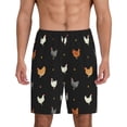 thumbnail image 1 of Balery Funny Chicken Pantalones cortos de pijama de punto de algodón para hombre con cinturilla y bolsillos-3X-Large, 1 of 6