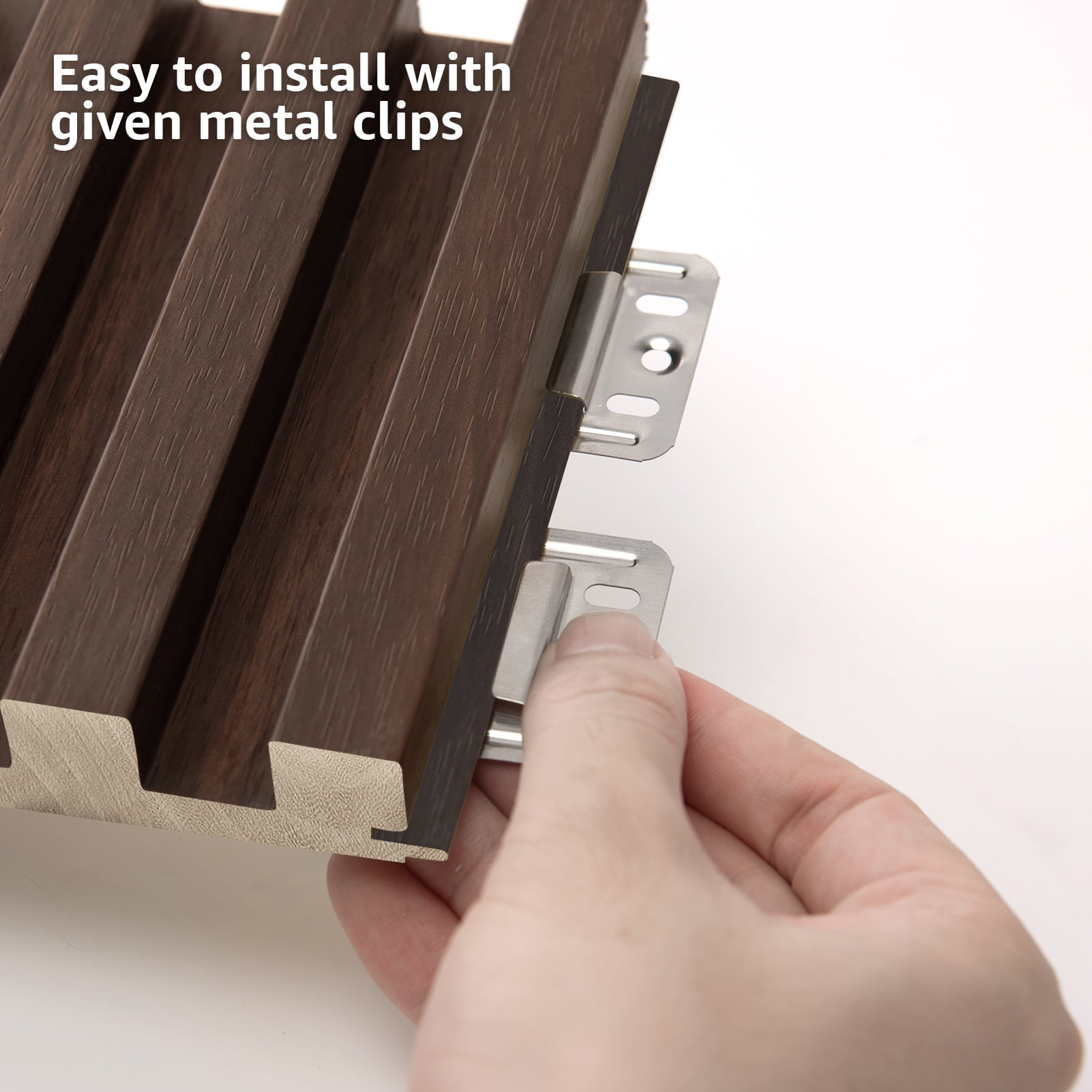 Art3d 4-Piece 104'' x 5.7''x 0.67'' Solid Wood Slat Wall Panels for Interior and Ceiling Decor,16.5 Sq.ft/Case,Walnut