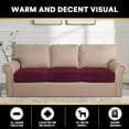 thumbnail image 3 of Velvet Stretch Couch Cushion Cover Plush Cushion Slipcover for Chair Sofa Cushion Furniture Protector Seat Cushion Sofa Cover Set of 3, 3 of 9