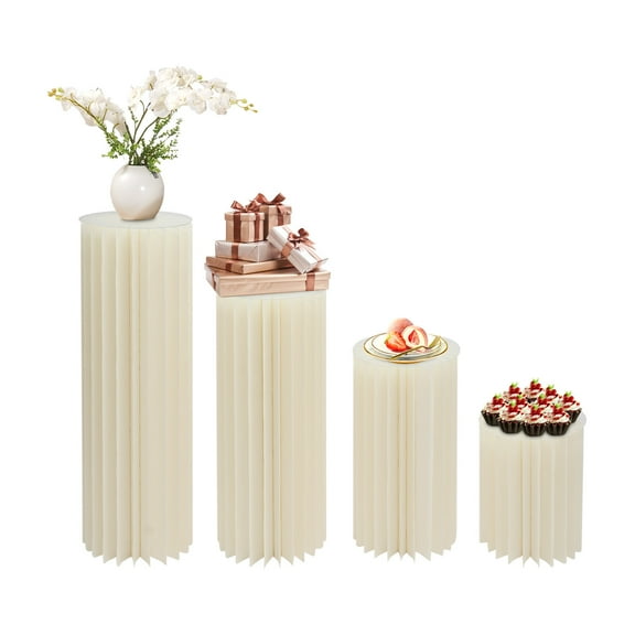 4PCS Cylinder Pedestal Flower Stands Wedding Cake Flowers Display Stand