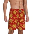 thumbnail image 2 of Balery Christmas With Gold Snowflakes Pantalones cortos de pijama de punto de algodón para hombre con cinturilla y bolsillos-3X-Large, 2 of 6
