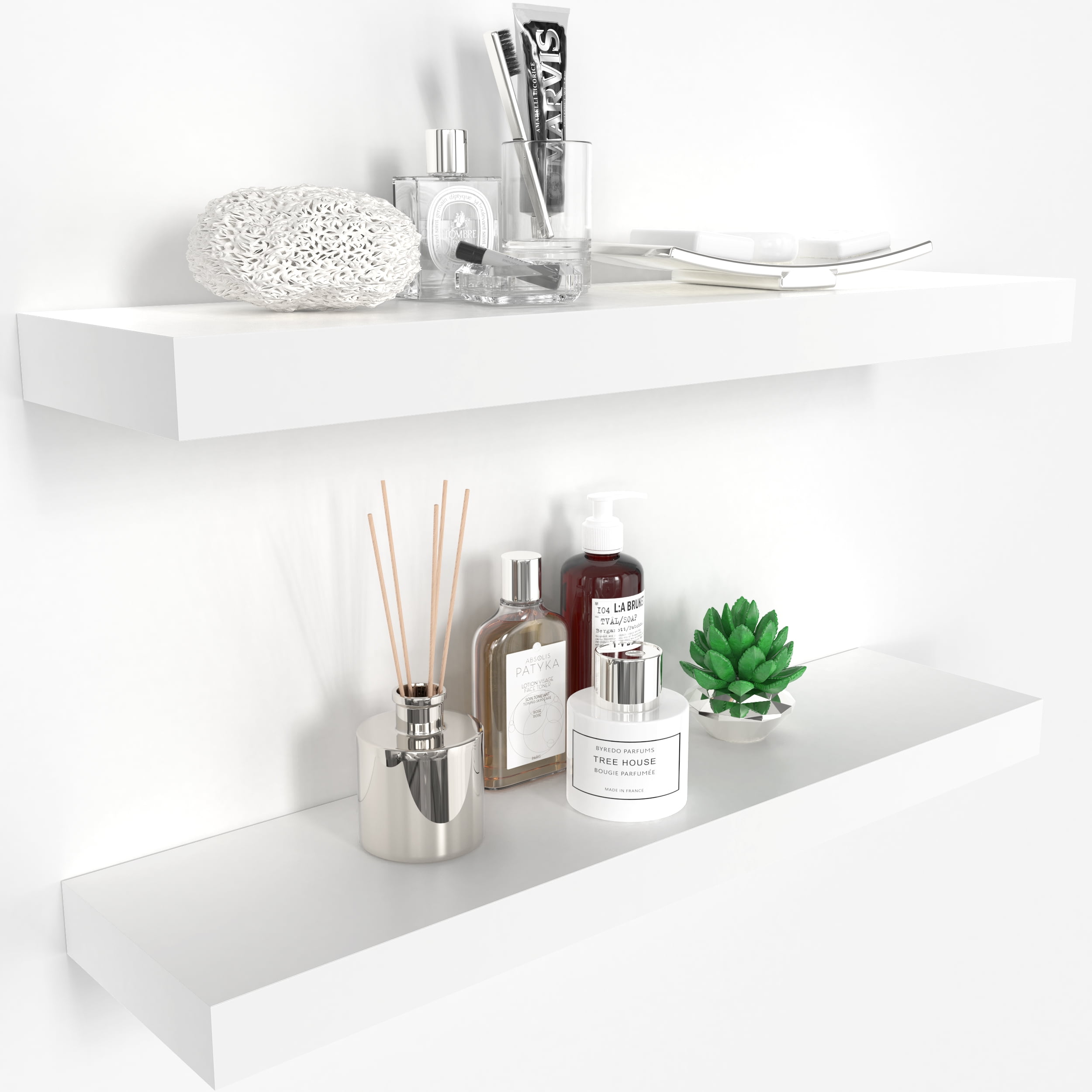 Ballucci 24" Floating Shelves for Wall, 2Pack with Invisible Brackets