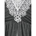 thumbnail image 3 of Panel de encaje de tamaño grande camiseta acodada ruchada Rosegal Camisetas tallas grandes, 3 of 5