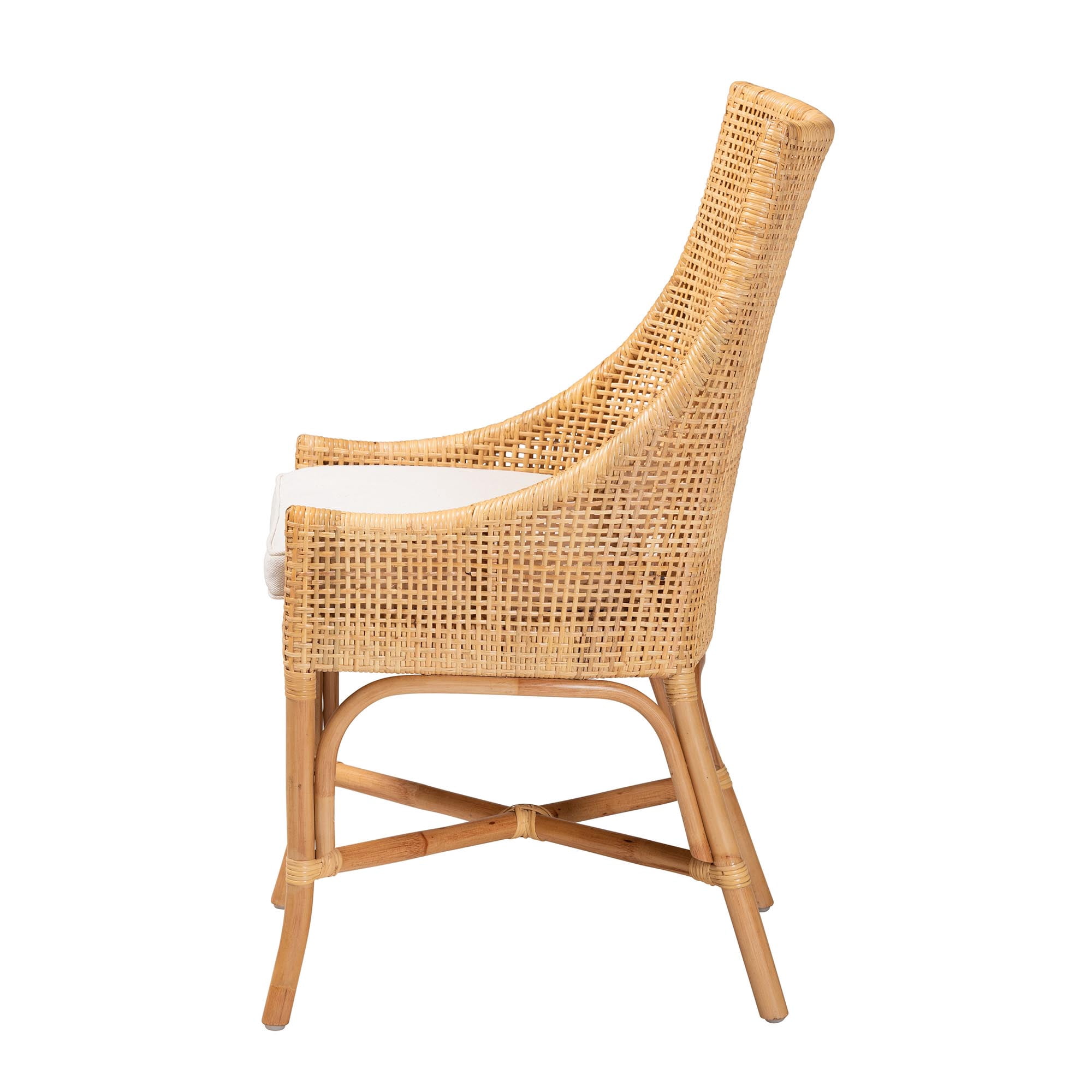 Bali & pari Bella Rattan BOHO Dining Chair, Natural Brown