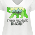 thumbnail image 4 of Inktastic Smoky Mountains, Tennessee- Mountains and Bear Shape Women's Plus Size V-Neck T-Shirt, 4 of 5