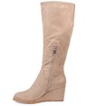 thumbnail image 3 of Brinley Co. Womens Extra Wide Calf Comfort Lug Sole Wedge Boot, 3 of 8