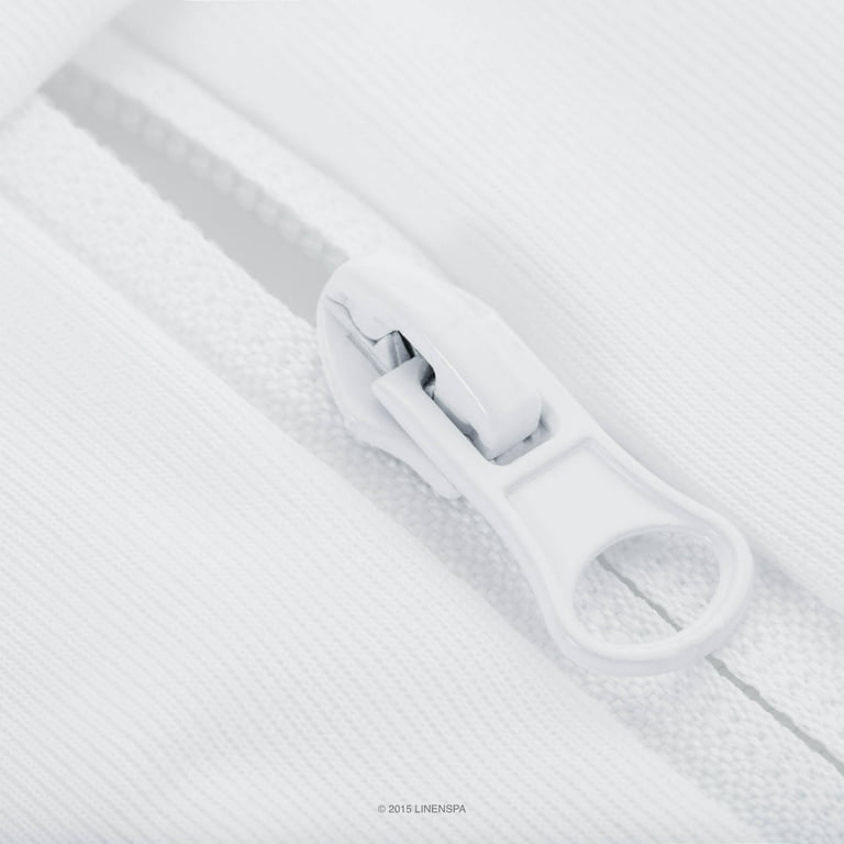 Linenspa Signature Collection ZipTight Encasement Mattress Protector, Queen - White