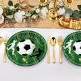 thumbnail image 5 of PUREKKI Green Football-themed Disposable Paper Tray Tablecloth Paper Towels Birthday Party Set Decorator, 5 of 5