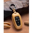 thumbnail image 3 of Hyundai Key Fob Cover with Leather Keychain, Car Key Fob Case Holder Compatible for Tucson Sonata Santa Fe Cruz Palisade 2020-2024, 3 of 7