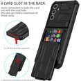 thumbnail image 3 of PINSAI for Samsung Galaxy A15 4G/5G Wallet Case with Credit Card Holder Stand Kickstand Slim Rugged Shockproof Heavy Duty Defender Armor Protective Phone Case - Black, 3 of 10