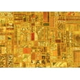thumbnail image 1 of Ahgly Company Machine Washable Indoor Rectangle Patchwork Yellow Transitional Area Rugs, 7' x 10', 1 of 4