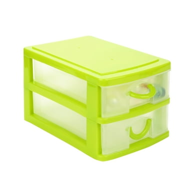 Ikeay Home Textile Storage Durable Plastic Mini Desktop Drawer Glove Box Small Items 2-Layer Storage Bo X