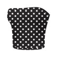 thumbnail image 5 of Agkizg Polka Printed Bandeau Bra Ruffled Sleeveless Top Elastic Solid Color Strapless Comfortable Bralette (Women's or Women's Plus), 5 of 5