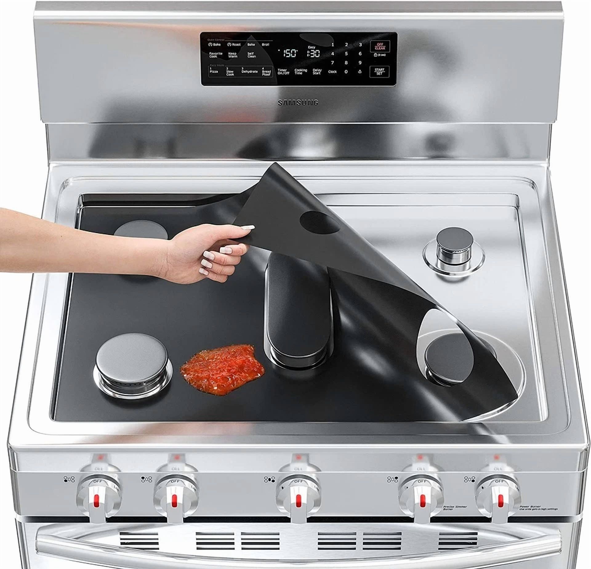 2Pcs Gas Range Stove Top Burner Cover Protector Reusable Non-Stick Liner Kitchen