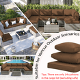 thumbnail image 7 of YLLN 14-Piece Outdoor Sectional Cushions, 4" Thick Patio Replacement Set, Waterproof with Zipper, Washable Seat Cushion for 6-Seat Wicker Rattan Conversation Sets, Brown, 7 of 7