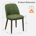 thumbnail image 3 of AFO Modern Dining Chairs Set of 4, Fabric Side Dining Room Chairs with Wood Legs for Kitchen Dining Room Restaurant , Green, 3 of 8