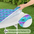 thumbnail image 5 of Daisy Flower Blue Blooms Pattern Round Fitted Tablecloth with Elastic Edge,Dining Table Cover Waterproof,Outdoor Round Tablecloth for Camping,Dining,Indoor and Outdoor, 5 of 7