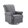 thumbnail image 3 of Modern Essentials Bella Upholstered Glider Swivel Rocker Chair, Gray, 3 of 9