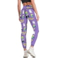 thumbnail image 3 of Trick or Seeds Halloween Budgies Trick or Treat Leggings Clothing fitness gym's clothing active wear Womens Leggings, 3 of 6