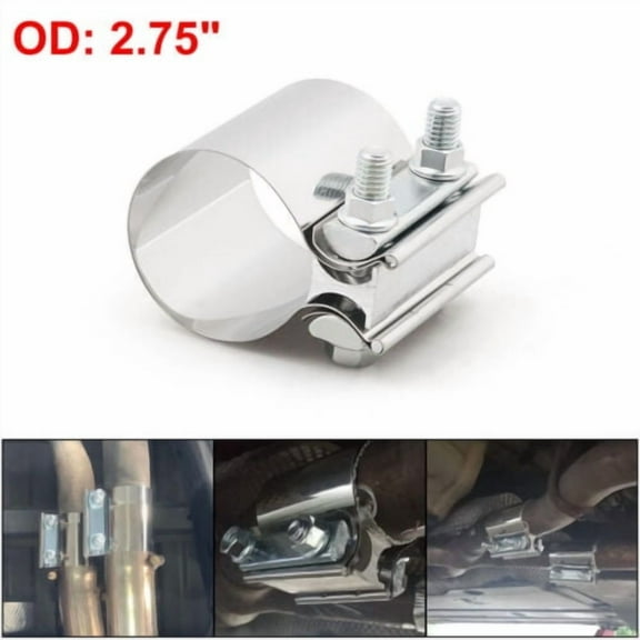 2.75" 70mm Stainless Steel Butt Joint Band Exhaust OD Pipe Clamp Sleeve Coupler