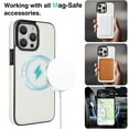 thumbnail image 7 of Designed for iPhone 12 / 12 Pro Case Strong Magsafe, Vintage PU Leather Soft Snap-on Back Cover Slim Protective Shockproof Wireless Charging Phone Case Cover for iPhone 12 / 12 Pro, White, 7 of 7