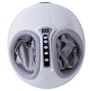 Angle View: Heat Rolling Kneading LED Display Air Pressure Relaxing Shiatsu Leg Foot Massager White