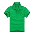 thumbnail image 2 of HAOTAGS Toddler Boys Polo Shirts for School Casual Short Sleeve Lapel Shirts Soft Cotton Tops for Kids Green Size 11 Years, 2 of 3