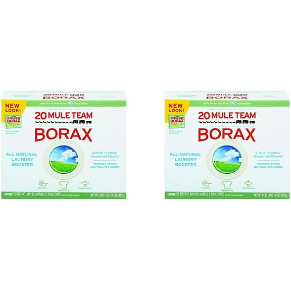 BORAX 20 Mule Team Laundry Booster, Powder, 4 Pounds Tw Pck, White