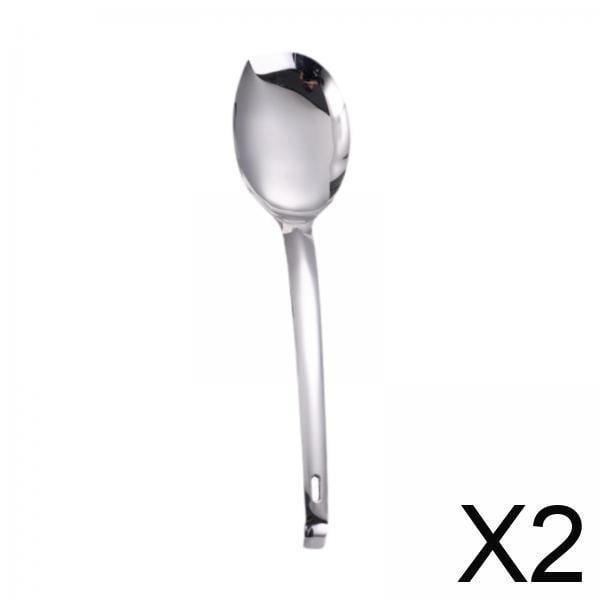 2 Cucharas Para Servir De Acero Inoxidable, Cucharón Para Sopa Y Pulida, Cucharada Sólida Para Servir