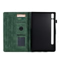 thumbnail image 4 of Tablet Case for Samsung Galaxy Tab S9/S8/S7, Embossed Tree Pattern PU Leather Book Style Smart Auto Wake/Sleep Cover with Stand Card Slots Magnetic Clasp Shockproof Case, Green, 4 of 9