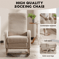 thumbnail image 6 of Yardi Yarda Modern Accent Rocking Chair with Side Pocket, Rocking Chair with Solid Wood Legs, Upholstered Nursery Glider Rocker, Comfy Armchair with High Backrest, Beige, 6 of 8