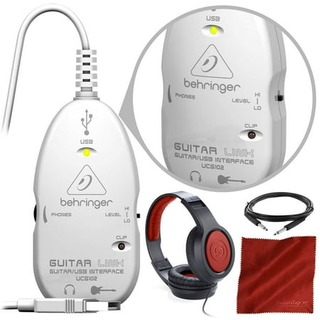 Behringer UCG102 GUITAR LINK Guitar-to-USB Interface for Mac OS X and Windows with Software and Accessory Bundle