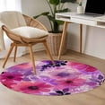 thumbnail image 4 of Round Area Rugs Collection 4 Ft, Spring Floral Non-Slip Residential Carpet, Watercolor Flowers Leaves Vintage Beige Indoor Crawling Mats Runner Rugs for Living Room/Dining Room/Bedroom, 4 of 8