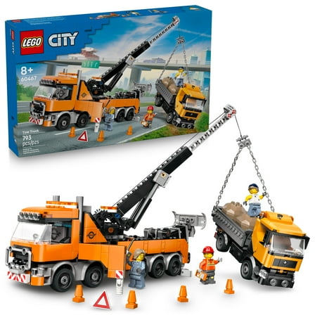 LEGO City Heavy-Duty Recovery Tow Truck with Crane Building Toy - Dump Truck & Tow Truck Toys for Boys & Girls, Ages 8  - Pretend Play Set for Kids - Gift Idea for Birthdays & Holidays - 60467