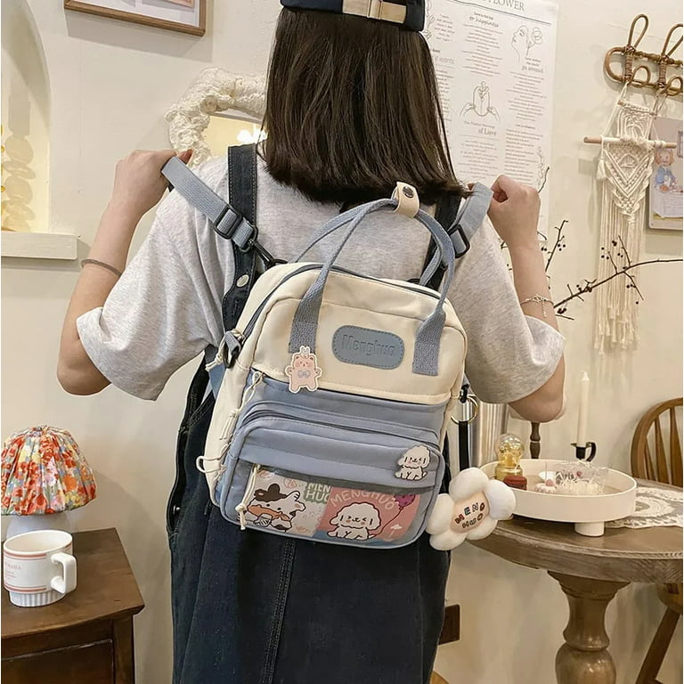 Kawaii Backpack With Kawaii Pins And Accessories Kawaii, Kawaii Aesthetic  Backpack, Cute Ita Bag 