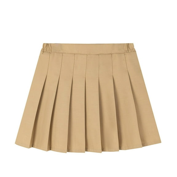 YOUYEDIAN Pleated Skirt for Toddler Girls Casual A-Line Skirts with Shorts 2026 Summer Cute Skirts for Kids Girls Beige Mini Skirt,Beige L