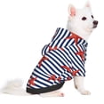 thumbnail image 2 of Fotbe Starfish Navy Blue Stripe Sudadera con Estampado para Perros Pequeños – Suéter con Capucha para Mascotas, Tela Suave de Forro Polar con Bolsillo-Large, 2 of 7