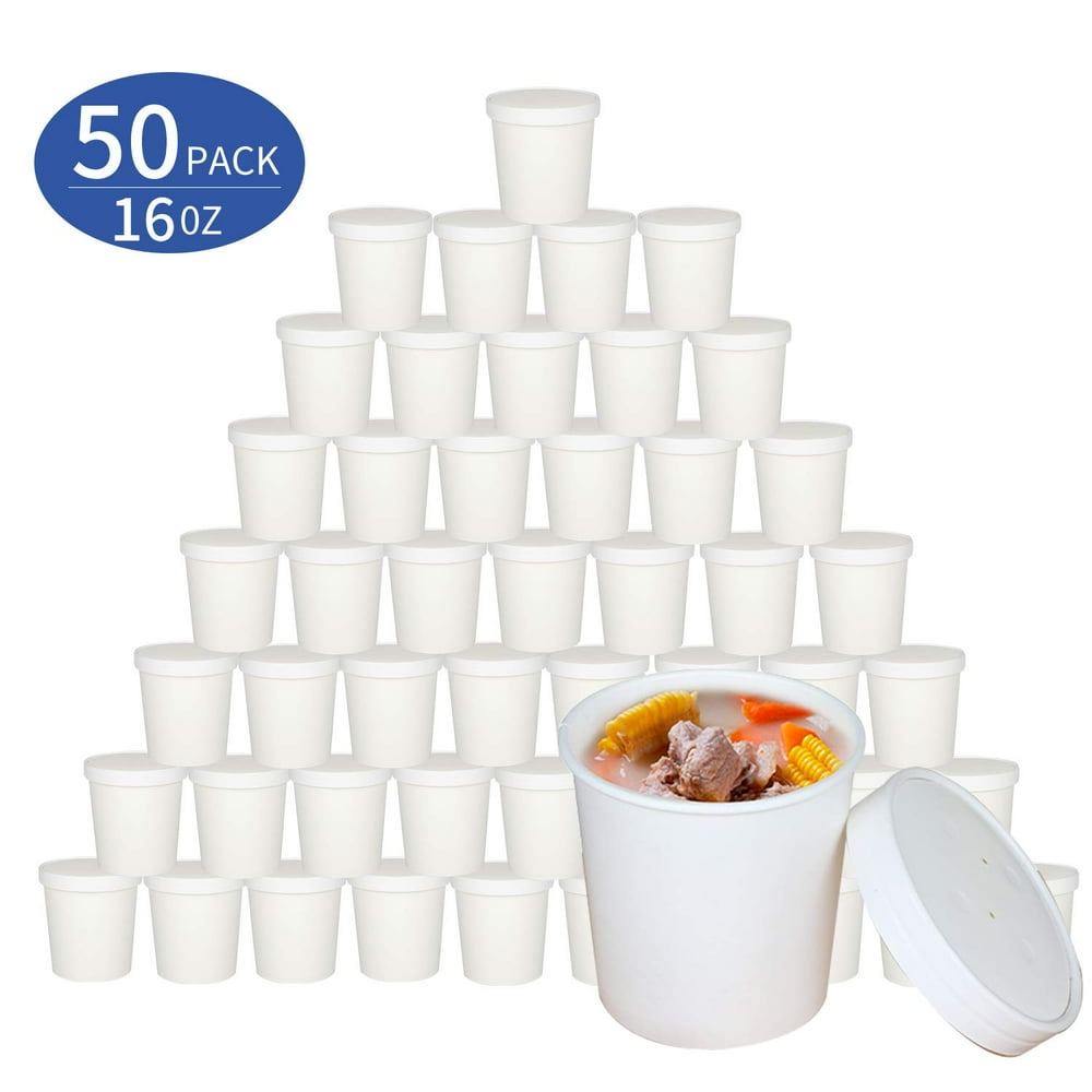 Disposable Take Out Food toGo Containers/Soup Containers, Eco Friendly Kraft, Deli Food Storage