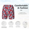 thumbnail image 6 of Picia Palm Tree Pattern on Red pattern Mens Swim Trunks with Compression Liner Stretch Beach Shorts Quick Dry with Zipper Pockets No-Chafing Board Shorts-Medium, 6 of 9